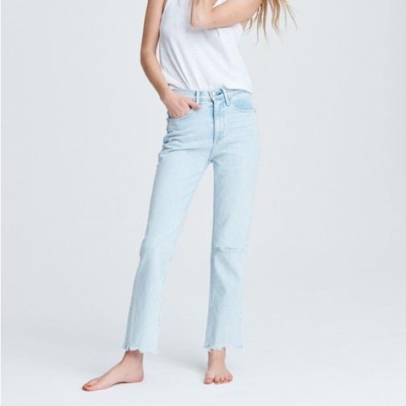 Rag & Bone Ankle Cigarette Bleached Jeans in Dean (J1) - Picture 1 of 8